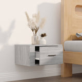 Wall-mounted Bedside Cabinet Grey Sonoma 50x36x25 cm - Side View