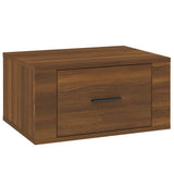 Wall-mounted Bedside Cabinet Brown Oak 50x36x25 cm - Front View