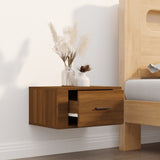 Wall-mounted Bedside Cabinet Brown Oak 50x36x25 cm - Side View