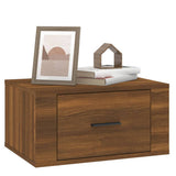 Wall-mounted Bedside Cabinet Brown Oak 50x36x25 cm - Top-Down View