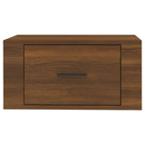 Wall-mounted Bedside Cabinet Brown Oak 50x36x25 cm - Rear View