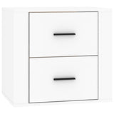 Wall-mounted Bedside Cabinet White 50x36x47 cm - Front View