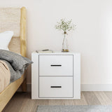 Wall-mounted Bedside Cabinet White 50x36x47 cm - Side View