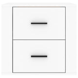 Wall-mounted Bedside Cabinet White 50x36x47 cm - Rear View