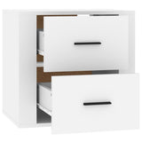 Wall-mounted Bedside Cabinet White 50x36x47 cm - Low Angle