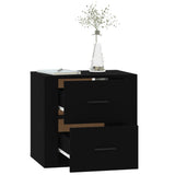 Wall-mounted Bedside Cabinet Black 50x36x47 cm - 45-Degree Angle