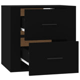 Wall-mounted Bedside Cabinet Black 50x36x47 cm - Low Angle