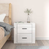 Wall-mounted Bedside Cabinet High Gloss White 50x36x47 cm - Side View