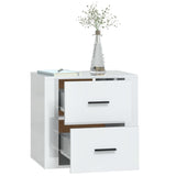 Wall-mounted Bedside Cabinet High Gloss White 50x36x47 cm - 45-Degree Angle