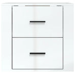 Wall-mounted Bedside Cabinet High Gloss White 50x36x47 cm