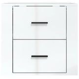 Wall-mounted Bedside Cabinet High Gloss White 50x36x47 cm - Rear View