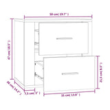 Wall-mounted Bedside Cabinet High Gloss White 50x36x47 cm - Extra Image