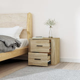 Wall-mounted Bedside Cabinet Sonoma Oak 50x36x47 cm - Top-Down View