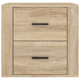 Wall-mounted Bedside Cabinet Sonoma Oak 50x36x47 cm - Rear View