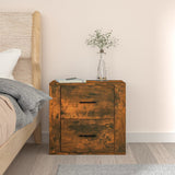 Wall-mounted Bedside Cabinet Smoked Oak 50x36x47 cm - Side View