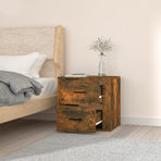 Wall-mounted Bedside Cabinet Smoked Oak 50x36x47 cm