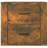 Wall-mounted Bedside Cabinet Smoked Oak 50x36x47 cm - Rear View