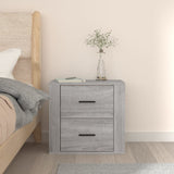 Wall-mounted Bedside Cabinet Grey Sonoma 50x36x47 cm - Side View