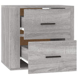 Wall-mounted Bedside Cabinet Grey Sonoma 50x36x47 cm - Rear View