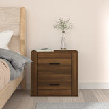 Wall-mounted Bedside Cabinet Brown Oak 50x36x47 cm - Side View