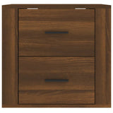 Wall-mounted Bedside Cabinet Brown Oak 50x36x47 cm - Rear View