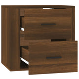 Wall-mounted Bedside Cabinet Brown Oak 50x36x47 cm - Low Angle