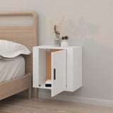 Wall-mounted Bedside Cabinet White 50x30x47 cm - Side View