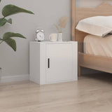 Wall-mounted Bedside Cabinets 2 pcs White 50x30x47 cm - Side View
