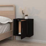 Wall-mounted Bedside Cabinet Black 50x30x47 cm - Side View