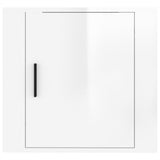 Wall-mounted Bedside Cabinet High Gloss White 50x30x47 cm - 45-Degree Angle