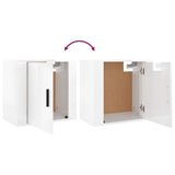 Wall-mounted Bedside Cabinet High Gloss White 50x30x47 cm - Low Angle