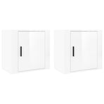 Wall-mounted Bedside Cabinets 2 pcs High Gloss White 50x30x47cm