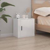 Wall-mounted Bedside Cabinets 2 pcs High Gloss White 50x30x47cm - Side View