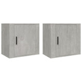 Wall-mounted Bedside Cabinets 2 pcs Concrete Grey 50x30x47 cm - Front View