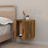 Wall-mounted Bedside Cabinet Smoked Oak 50x30x47 cm - Side View