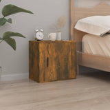 Wall-mounted Bedside Cabinets 2 pcs Smoked Oak 50x30x47 cm - Side View