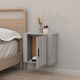Wall-mounted Bedside Cabinet Grey Sonoma 50x30x47 cm - Side View