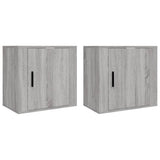 Wall-mounted Bedside Cabinets 2 pcs Grey Sonoma 50x30x47 cm - Front View