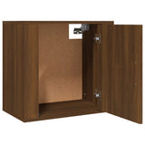 Wall-mounted Bedside Cabinet Brown Oak 50x30x47 cm - Rear View
