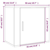 Wall-mounted Bedside Cabinet Brown Oak 50x30x47 cm - Extra Image
