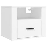 Wall-mounted Bedside Cabinet White 50x36x40 cm - Front View
