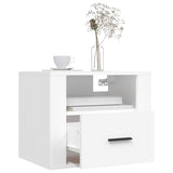 Wall-mounted Bedside Cabinet White 50x36x40 cm - Top-Down View