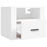 Wall-mounted Bedside Cabinet White 50x36x40 cm - Rear View