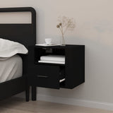 Wall-mounted Bedside Cabinet Black 50x36x40 cm - Side View