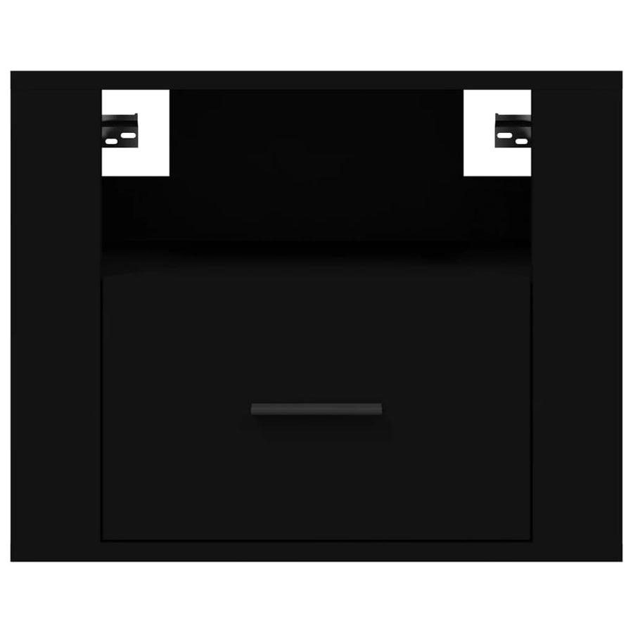 Wall-mounted Bedside Cabinet Black 50x36x40 cm