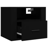 Wall-mounted Bedside Cabinet Black 50x36x40 cm - Rear View