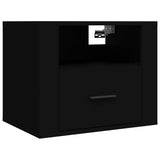 Wall-mounted Bedside Cabinets 2 pcs Black 50x36x40 cm - 45-Degree Angle