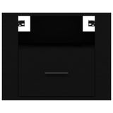 Wall-mounted Bedside Cabinets 2 pcs Black 50x36x40 cm - Rear View