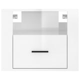 Wall-mounted Bedside Cabinet High Gloss White 50x36x40 cm