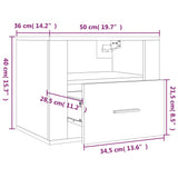 Wall-mounted Bedside Cabinet High Gloss White 50x36x40 cm - Extra Image